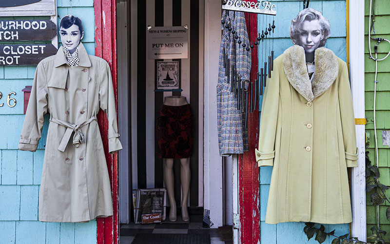 Vintage clothing store front